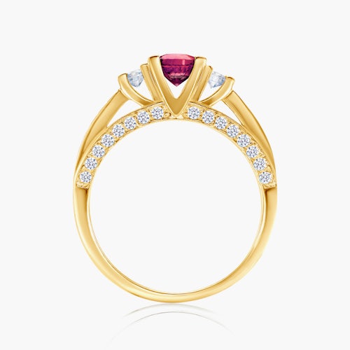 Pierścionek Red Passion: złoty, rubin